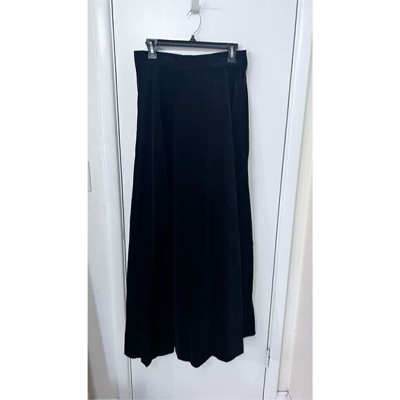 VALENTINA CARRANO VELVET BLACK MAXI SKIRT BEAUTIFUL L (SEE MEASUREMENTS) - Picture 1 of 12